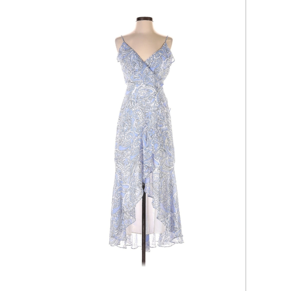 Express Blue & White High-Low Dress